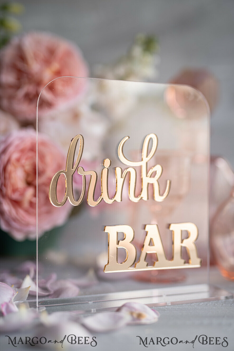 TABLE DECOR SIGNS Acrylic table decor Numbers Acrylic Table Drink Bark Numbers, Clear Acrylic and gold Sign Bar Number, Gold Plexi Table Numbers, Luxury Wedding Table Decor, Wedding Signage Golden mirror table numbers