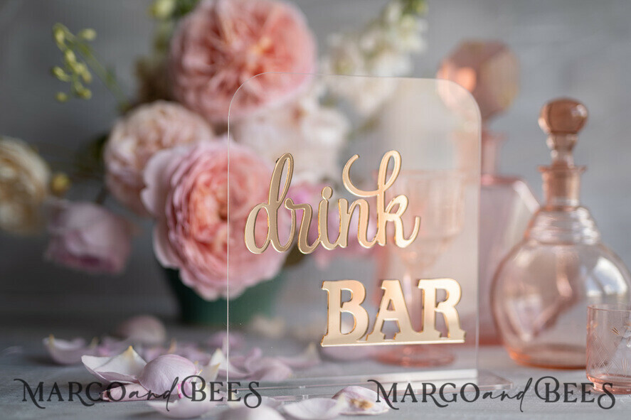 TABLE DECOR SIGNS Acrylic table decor Numbers Acrylic Table Drink Bark Numbers, Clear Acrylic and gold Sign Bar Number, Gold Plexi Table Numbers, Luxury Wedding Table Decor, Wedding Signage Golden mirror table numbers