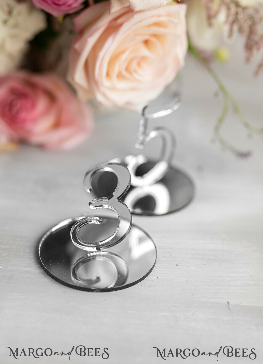 TABLE DECOR SIGNS Acrylic table decor Numbers Geometric heart Silver Acrylic Table Numbers, silver Acrylic and gold Sign, Mirror Plexi Table Numbers, Luxury Wedding Table Decor, Wedding Signage mirror table numbers