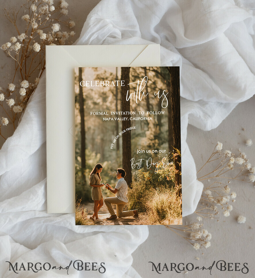 SAVE THE DATES photo magnets Personalised Photo Travel Save the Date Heart Gold Acryl Magnet and Card, Wedding Photo Save The Dates Magnets, Photo Save The Date Cards