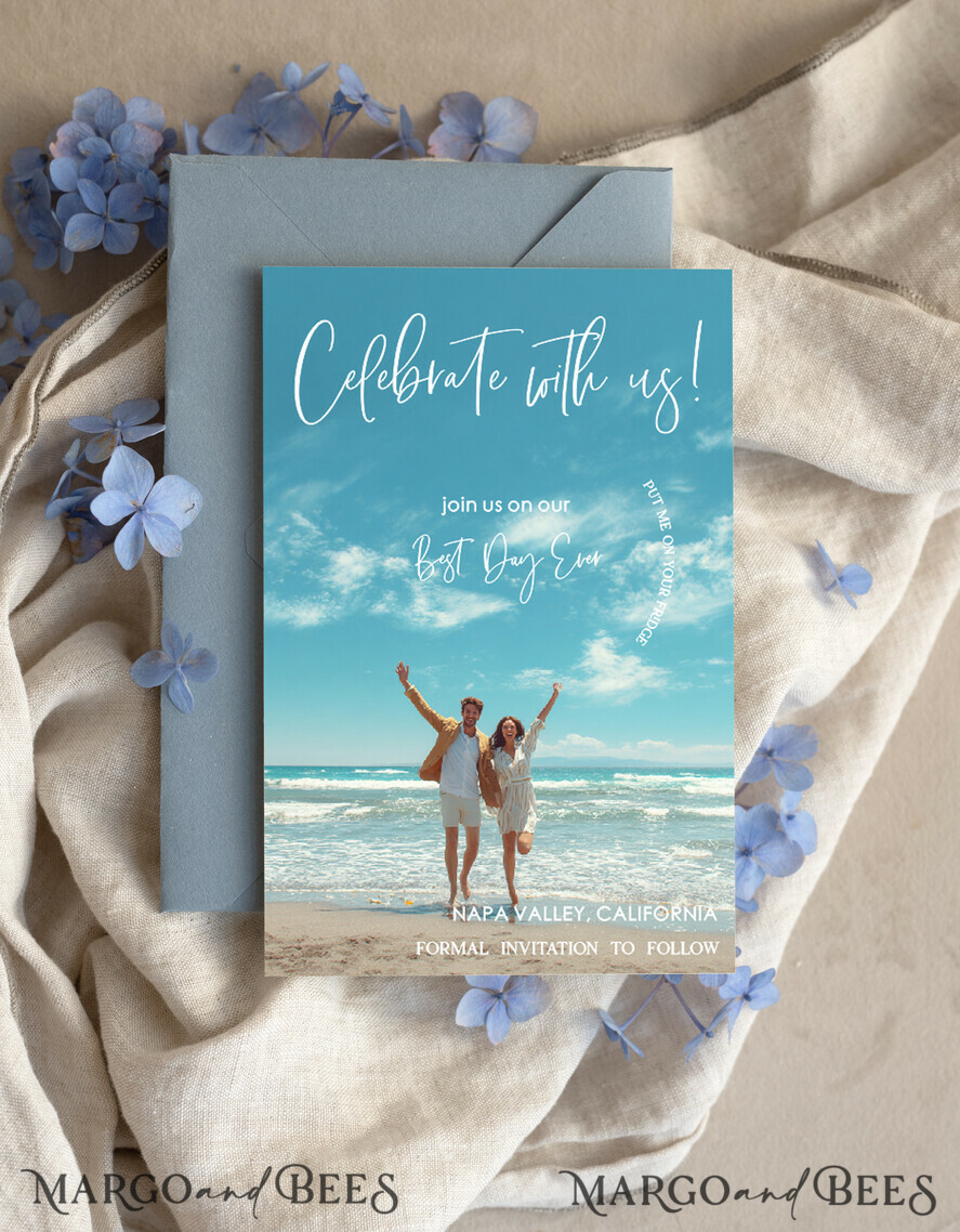 SAVE THE DATES photo magnets Personalised Photo Travel Save the Date Heart Gold Acryl Magnet and Card, Wedding Photo Save The Dates Magnets, Photo Save The Date Cards