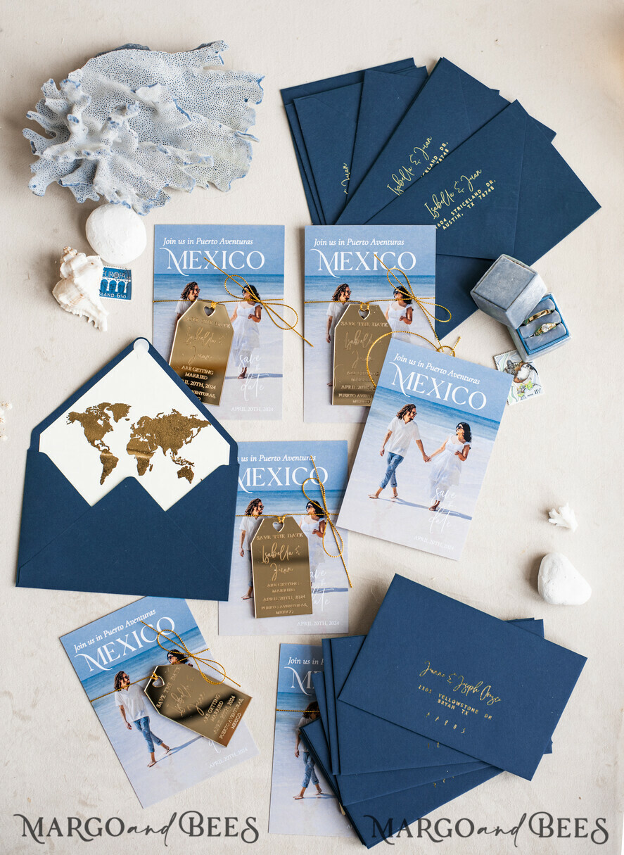 SAVE THE DATES photo magnets Personalised Photo Travel Save the Date Acrylic Tag Magnet and Card, Gold Tag Wedding Photo Save The Dates Acrylic Magnets, Photo Save The Date Cards
