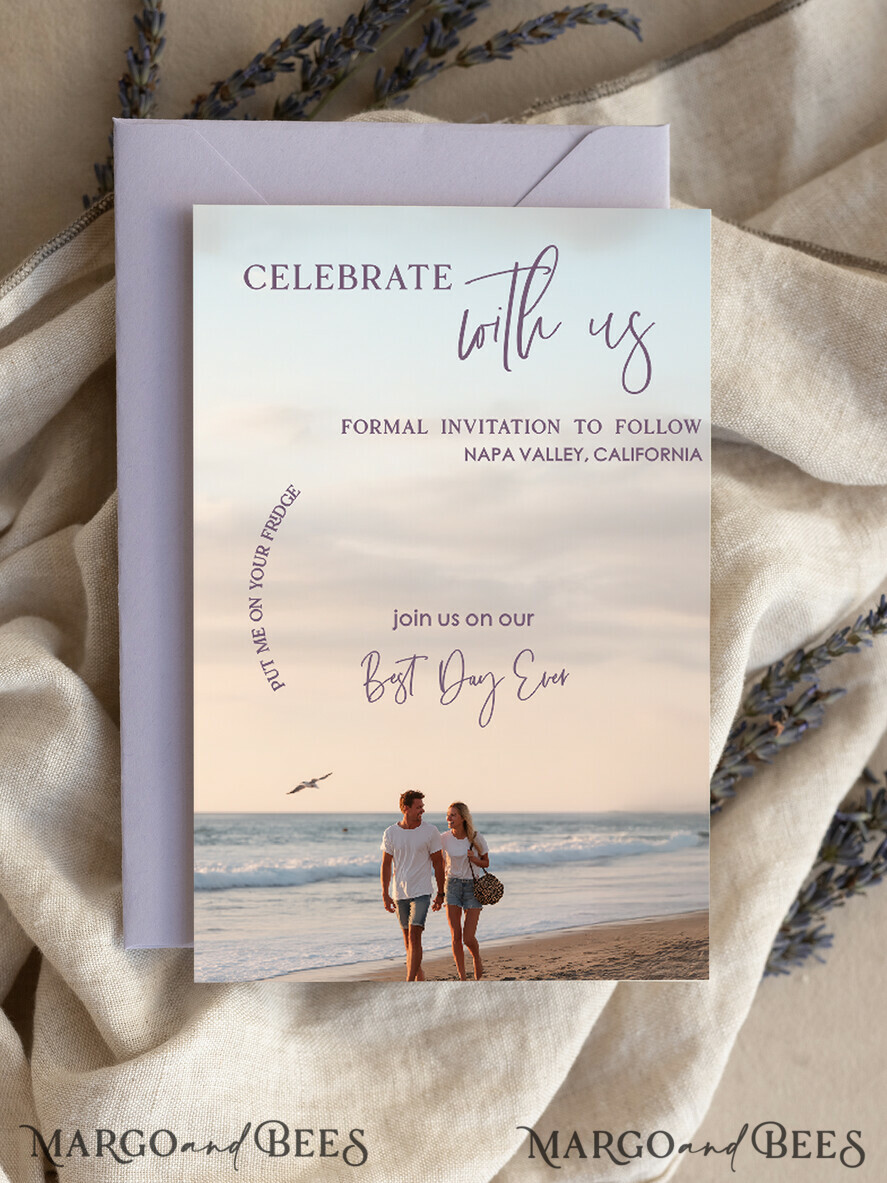 SAVE THE DATES photo magnets Personalised Photo Travel Save the Date Heart Gold Acryl Magnet and Card, Wedding Photo Save The Dates Magnets, Photo Save The Date Cards