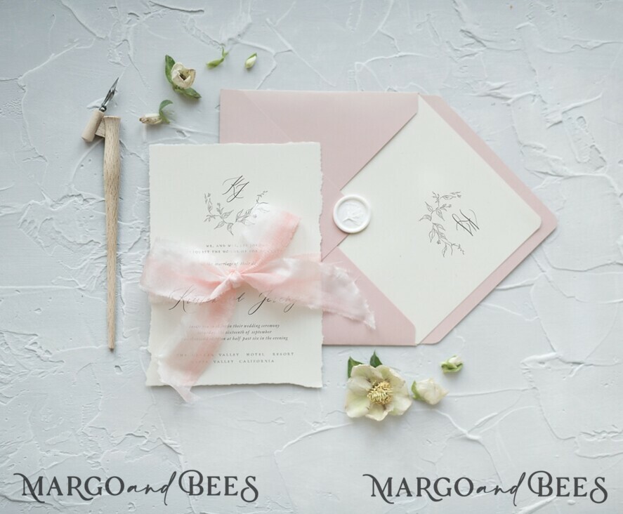 SAMPLING SERVICE samples Wedding stationery samples blush and ecru