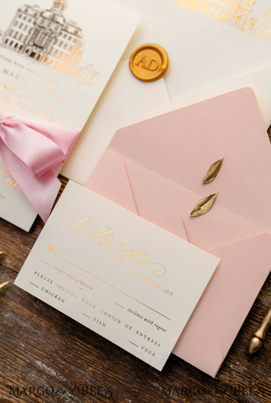 Samples of wedding invitations, handmade designs