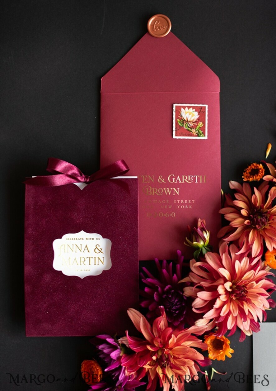 SAMPLING SERVICE premium samples Wedding invitation sample velvet invite