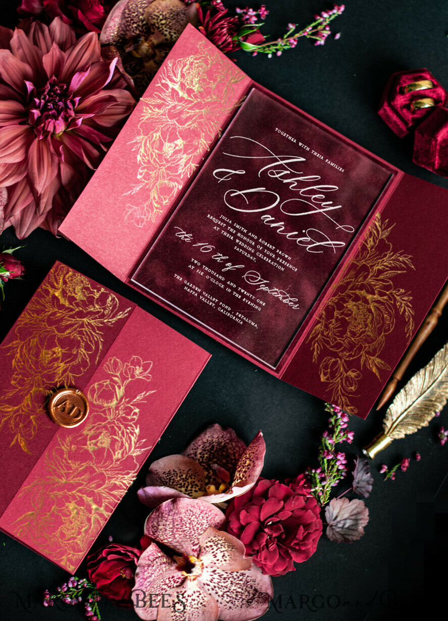 Samples of wedding invitations, elegant
