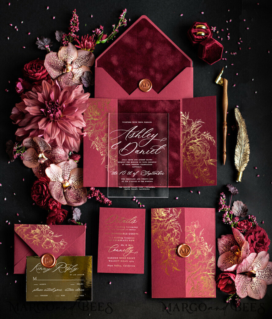 Samples of wedding invitations, elegant