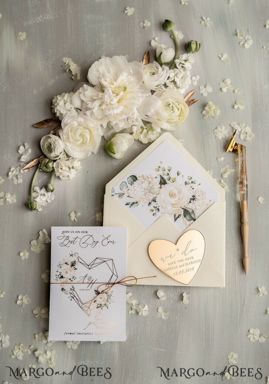 Save the date sample gold mirror magnet