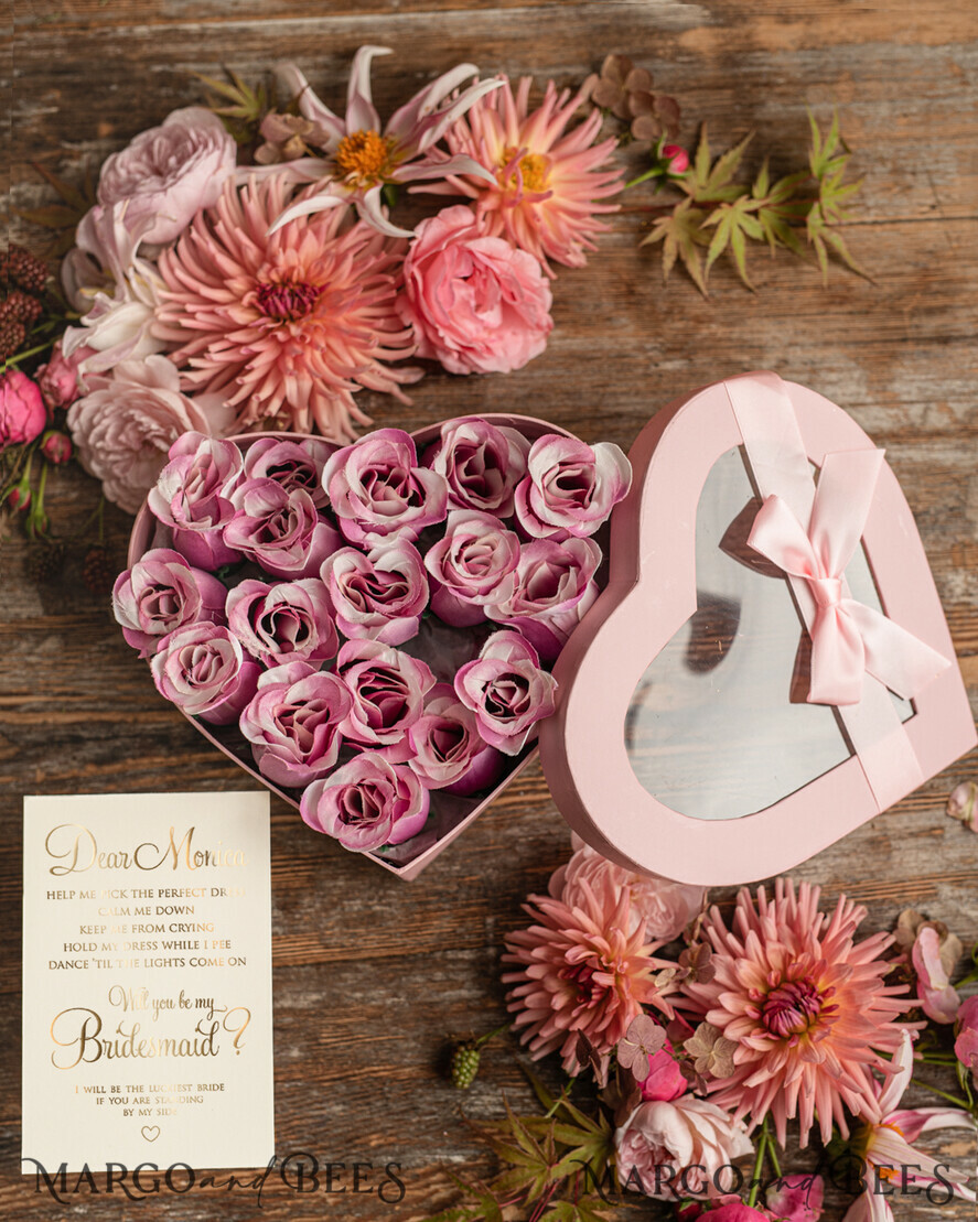 BRIDESMAID/BEST MAN BOX WILL YOU BE MY BRIDESMAID Flower box, Bridesmaid Proposal heart Box, Will You Be My Bridesmaid Gift, Proposal Gift Box