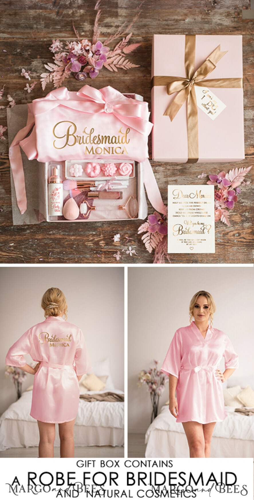 BRIDESMAID/BEST MAN BOX WILL YOU BE MY BRIDESMAID Maid of Honor Bridesmaid Thank you GIFT BOX, beauty spa set, natural present for Bridesmaid