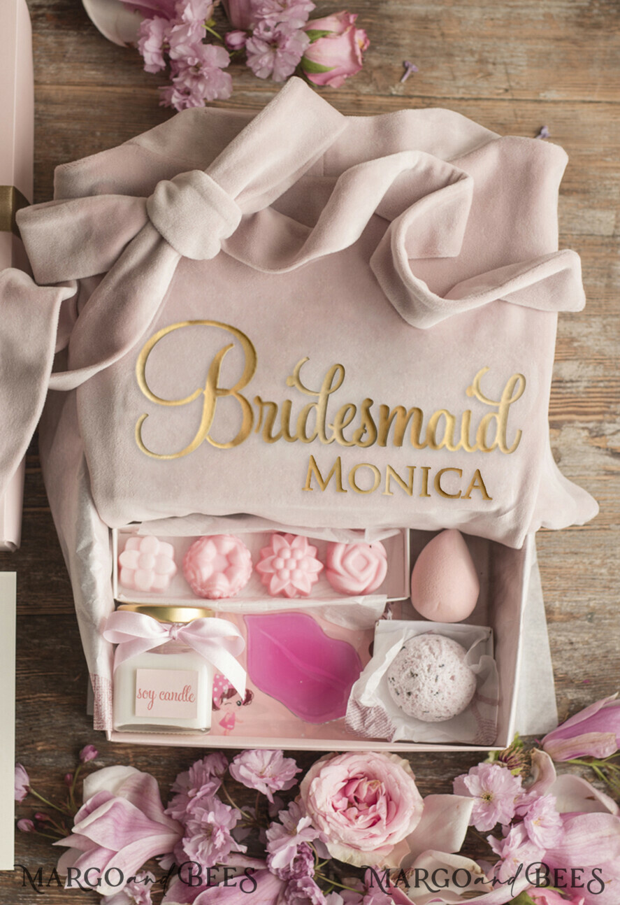 BRIDESMAID/BEST MAN BOX WILL YOU BE MY BRIDESMAID Maid Of Honor Wedding Present Box, Velvet Robe Bridesmaid Proposal, natural set for wedding