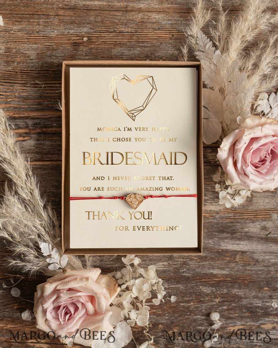 BRIDESMAID/BEST MAN BOX Bridesmaid THANK YOU or PROPOSAL SMALL BOX Maid of Honor Bridesmaid Thank you GIFT BOX, custom handmade bracelet, present for Bridesmaid