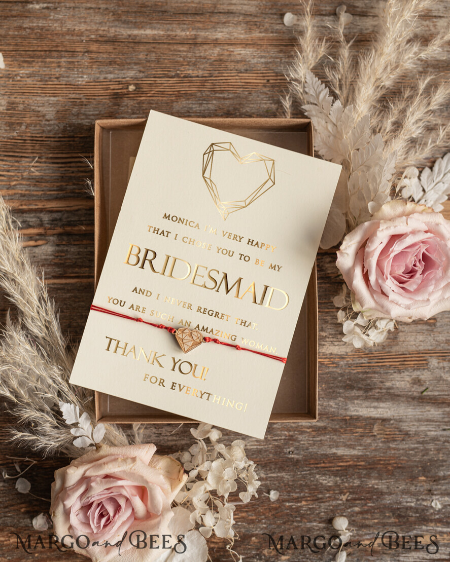 BRIDESMAID/BEST MAN BOX Bridesmaid THANK YOU or PROPOSAL SMALL BOX Maid of Honor Bridesmaid Thank you GIFT BOX, custom handmade bracelet, present for Bridesmaid