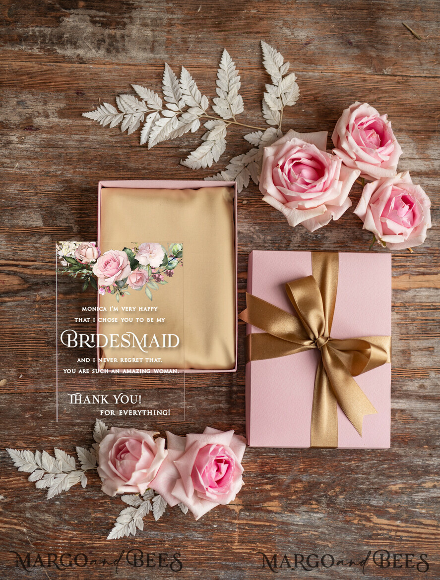 BRIDESMAID/BEST MAN BOX Bridesmaid THANK YOU or PROPOSAL SMALL BOX Bridesmaid Robe Present Box, Maid of Honor GIft proposal Box, Bridesmaid Gold Robe