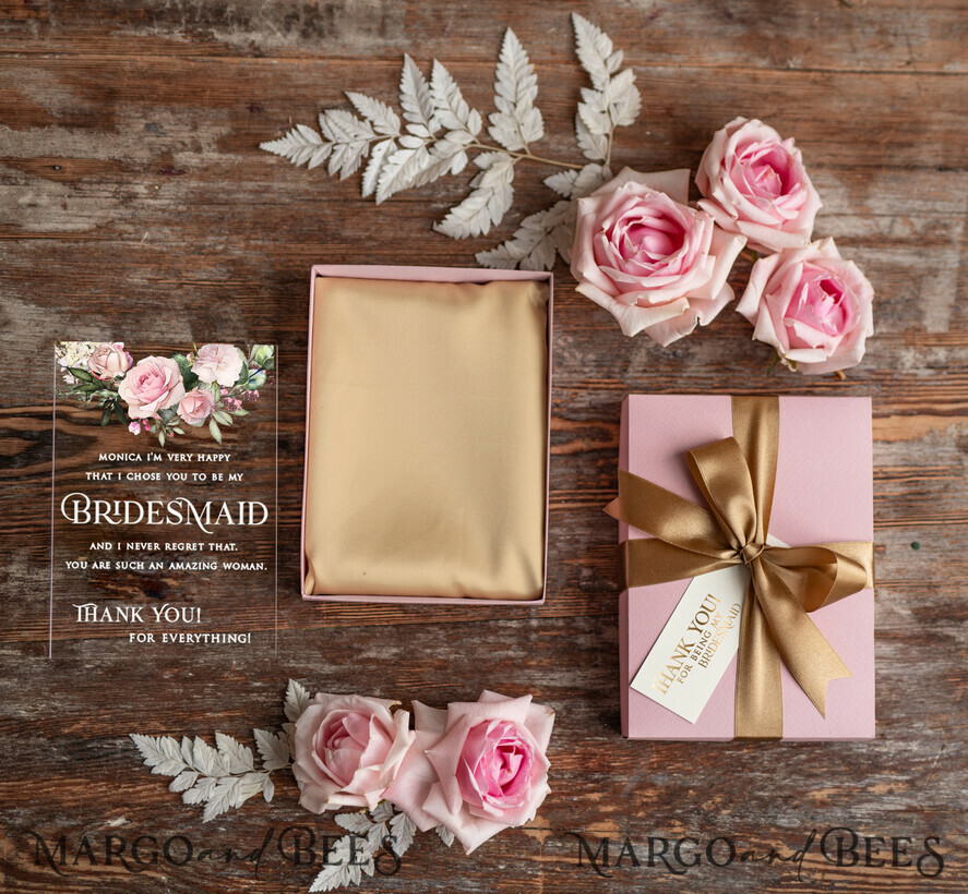 BRIDESMAID/BEST MAN BOX Bridesmaid THANK YOU or PROPOSAL SMALL BOX Bridesmaid Robe Present Box, Maid of Honor GIft proposal Box, Bridesmaid Gold Robe