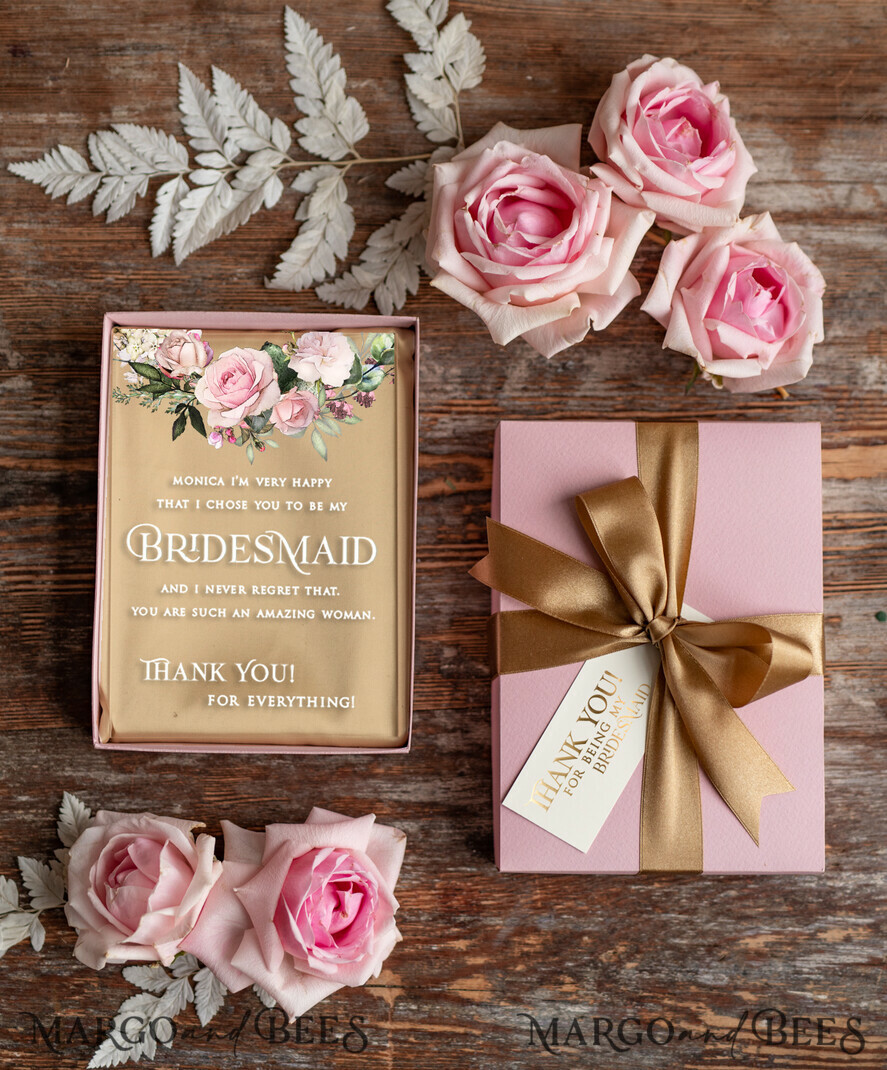 BRIDESMAID/BEST MAN BOX Bridesmaid THANK YOU or PROPOSAL SMALL BOX Bridesmaid Robe Present Box, Maid of Honor GIft proposal Box, Bridesmaid Gold Robe