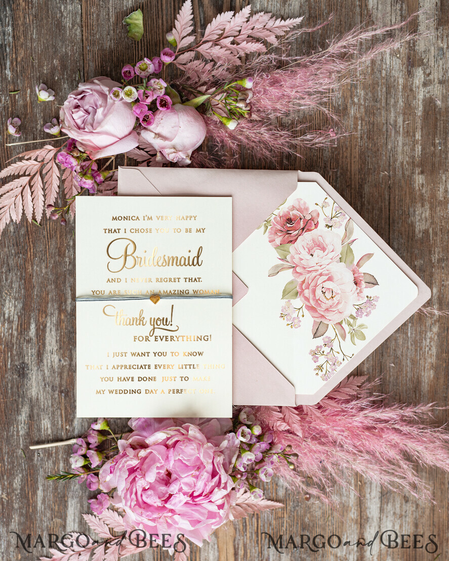 BRIDESMAID/BEST MAN BOX Bridesmaid THANK YOU or PROPOSAL SMALL BOX Maid of Honor Bridesmaid Thank you card , present for Bridesmaid card
