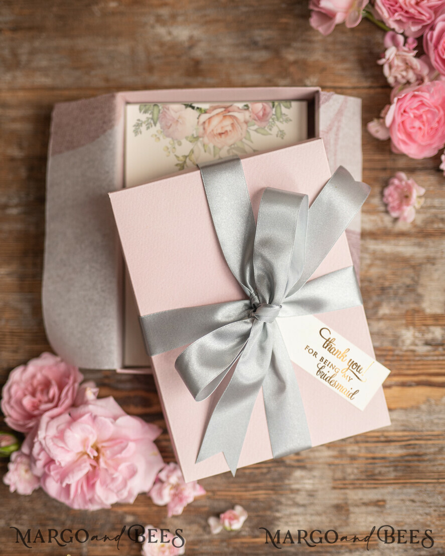 BRIDESMAID/BEST MAN BOX Bridesmaid THANK YOU or PROPOSAL SMALL BOX Maid of Honor Bridesmaid Thank you GIFT BOX, rose gold watch, present for Bridesmaid