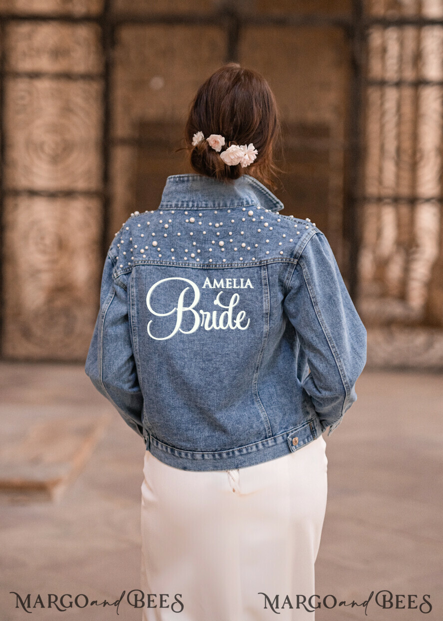jeans wedding jacket denim bride custom vintage jacket for photoshoot