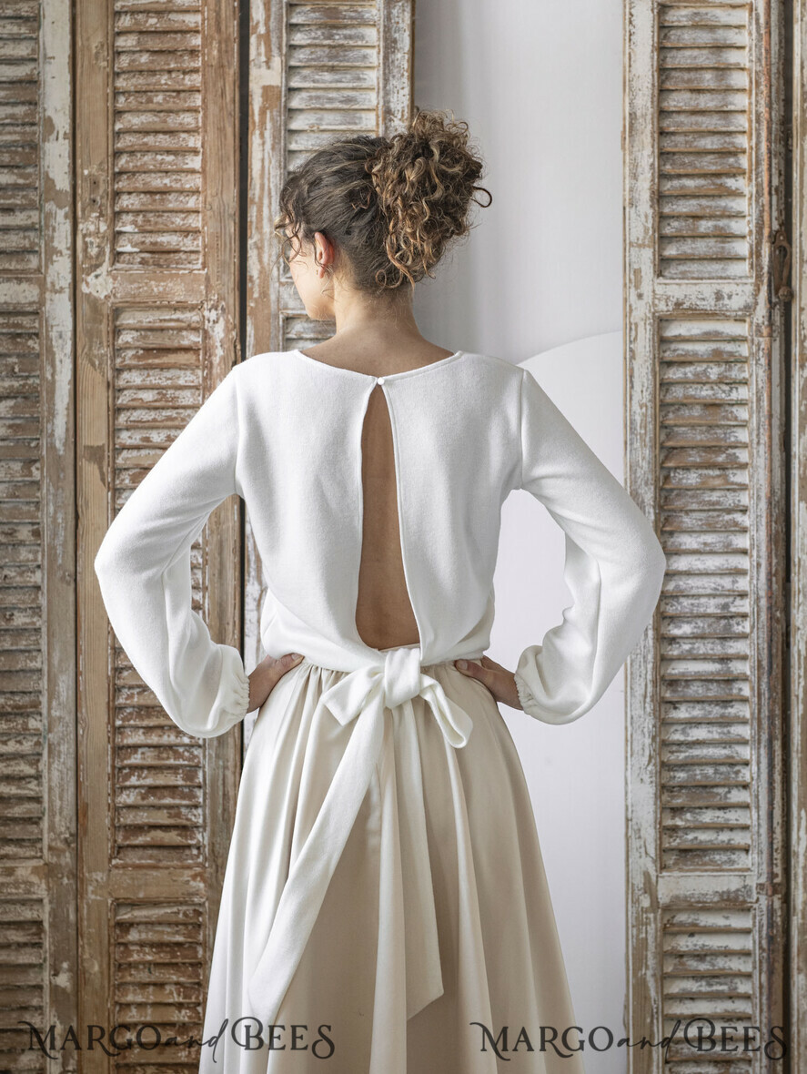 BRIDE bolero, robes, garter WEDDING BOLERO & SHRUGS Wedding Bolero Long Sleeve, Wedding Puff Sleeve Shrug, Bridal wedding Coverup, Wedding Dress Topper, Bridal Capelet