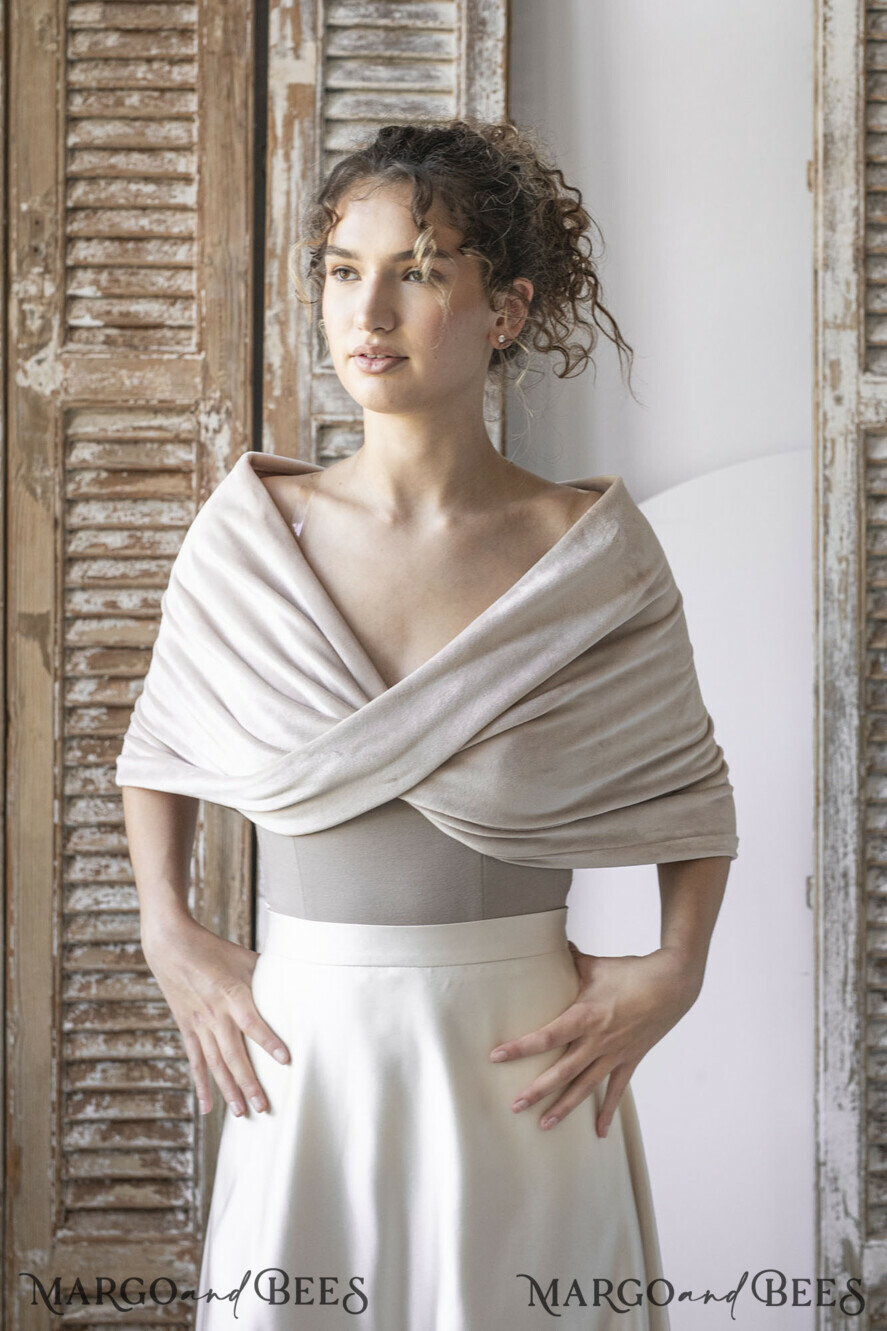 BRIDE bolero, robes, garter WEDDING BOLERO & SHRUGS Velvet Wedding Bolero Long Sleeve – Bridal Puff Sleeve Shrug, Elegant Bridal Coverup, Wedding Dress Topper & Romantic Bridal Capelet