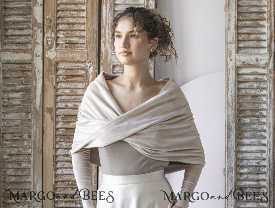 BRIDE bolero, robes, garter WEDDING BOLERO & SHRUGS Velvet Wedding Bolero Long Sleeve – Bridal Puff Sleeve Shrug, Elegant Bridal Coverup, Wedding Dress Topper & Romantic Bridal Capelet