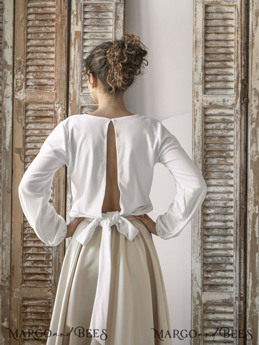 BRIDE bolero, robes, garter WEDDING BOLERO & SHRUGS Wedding Bolero Long Sleeve, Velvet Wrap Bridal Bolero – Soft Long Sleeve Wedding Cover-Up with Back Bow