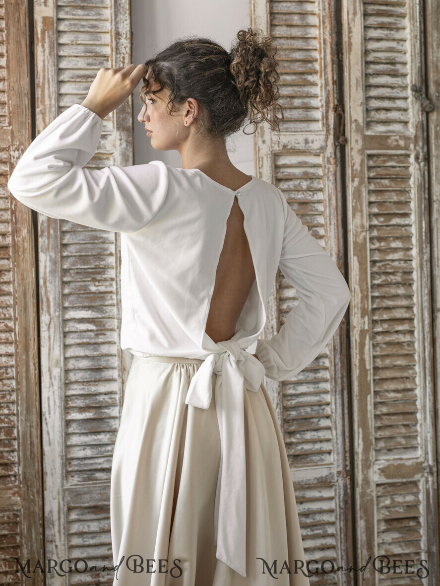 BRIDE bolero, robes, garter WEDDING BOLERO & SHRUGS Wedding Bolero Long Sleeve, Velvet Wrap Bridal Bolero – Soft Long Sleeve Wedding Cover-Up with Back Bow