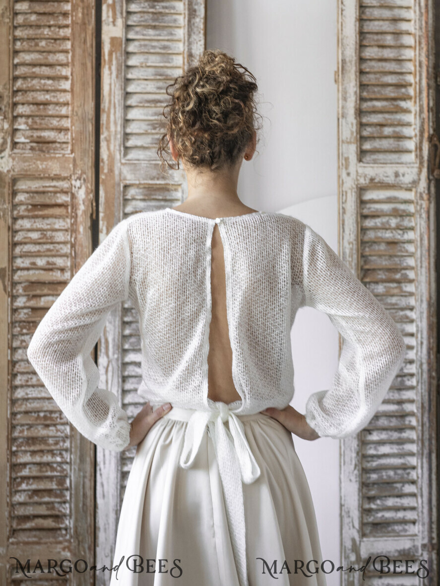 BRIDE bolero, robes, garter WEDDING BOLERO & SHRUGS Wedding Bolero Long Sleeve, Wedding Puff Sleeve Shrug, Bridal wedding Coverup, Wedding Dress Topper, Bridal Capelet