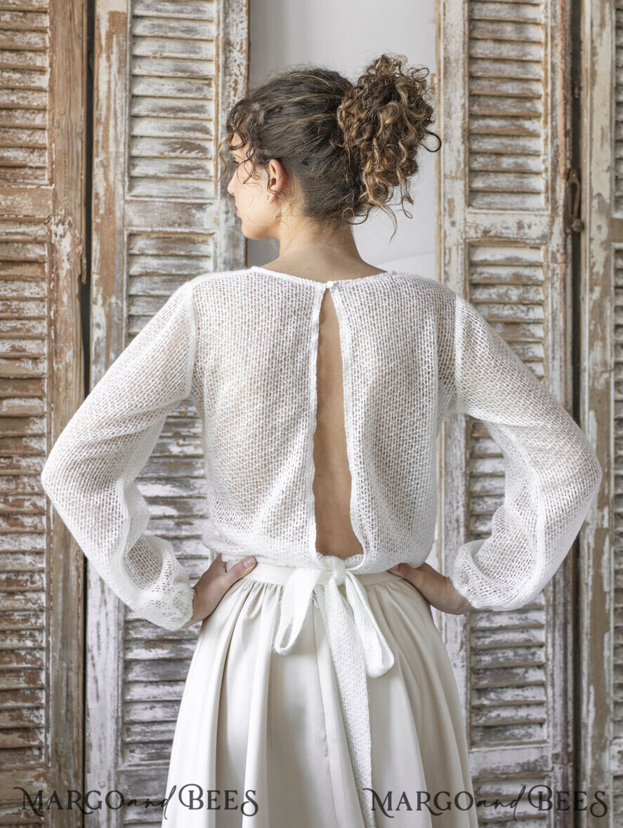 BRIDE bolero, robes, garter WEDDING BOLERO & SHRUGS Wedding Bolero Long Sleeve, Wedding Puff Sleeve Shrug, Bridal wedding Coverup, Wedding Dress Topper, Bridal Capelet