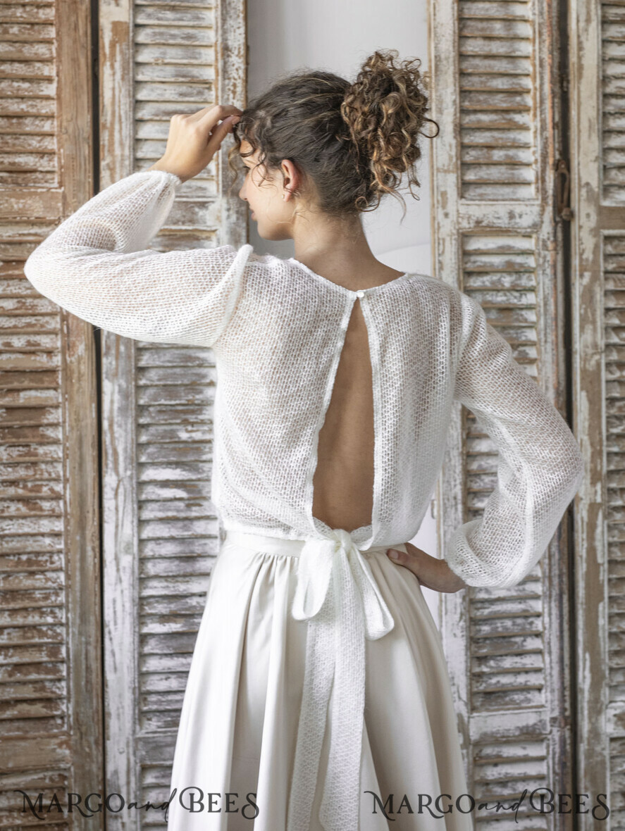 BRIDE bolero, robes, garter WEDDING BOLERO & SHRUGS Wedding Bolero Long Sleeve, Wedding Puff Sleeve Shrug, Bridal wedding Coverup, Wedding Dress Topper, Bridal Capelet