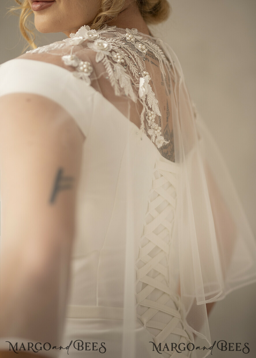 BRIDE bolero, robes, garter WEDDING BOLERO & SHRUGS blouse or bolero, perfect white wedding bolero, vintage wedding cover with decorative lace, wedding poncho