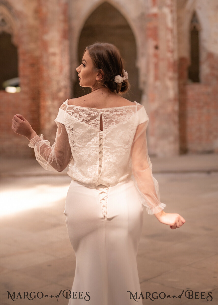 WEDDING JACKET/ BOLERO WEDDING BOLERO & SHRUGS blouse or bolero, perfect white wedding bolero, wedding blouse put on a dress lace