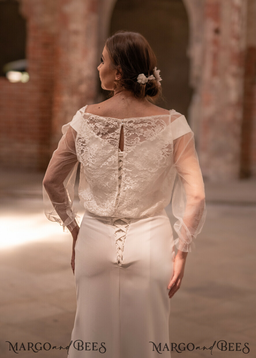 WEDDING JACKET/ BOLERO WEDDING BOLERO & SHRUGS blouse or bolero, perfect white wedding bolero, wedding blouse put on a dress lace