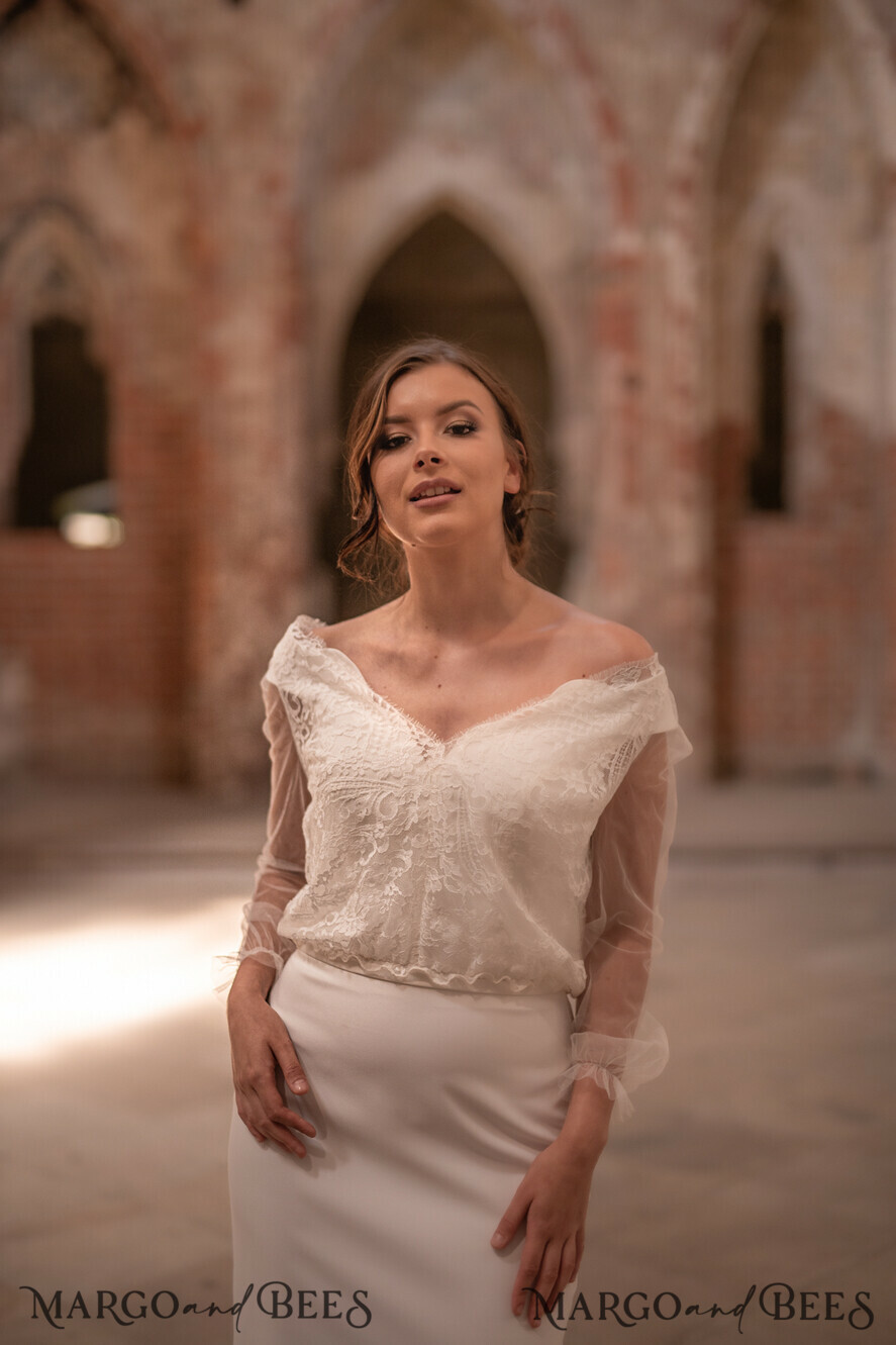 WEDDING JACKET/ BOLERO WEDDING BOLERO & SHRUGS blouse or bolero, perfect white wedding bolero, wedding blouse put on a dress lace