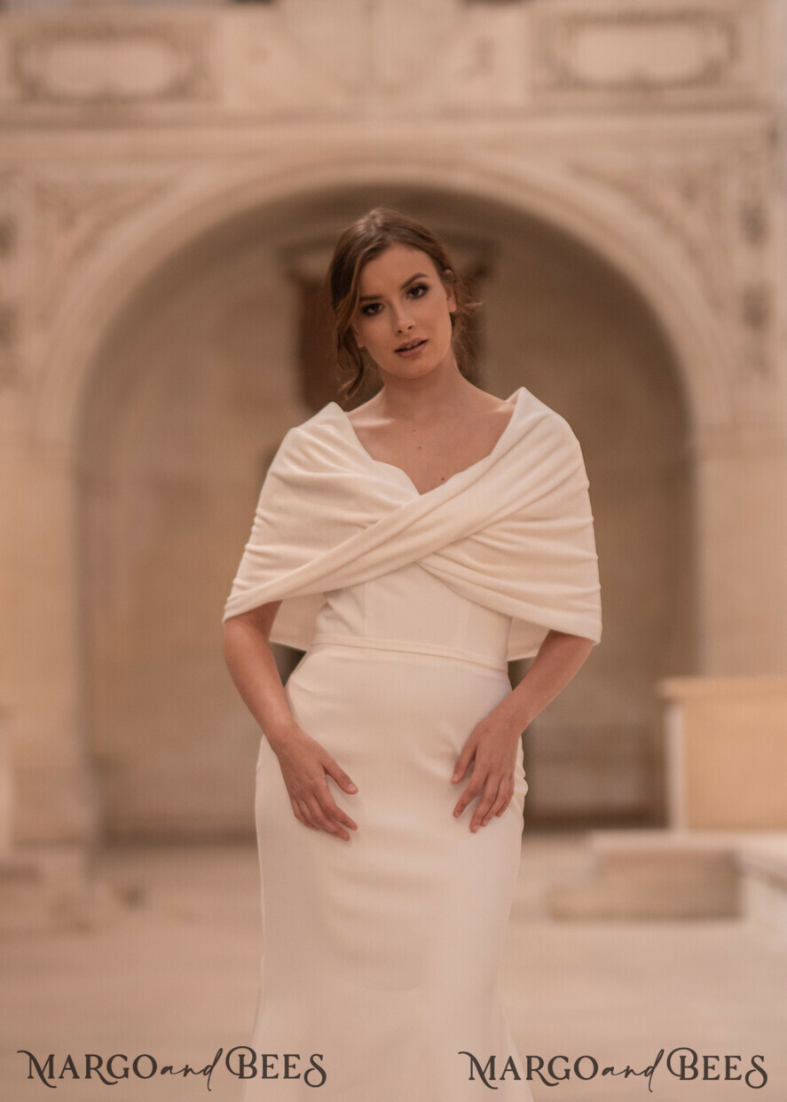 WEDDING JACKET/ BOLERO WEDDING BOLERO & SHRUGS bolero or jacket for Bride, classy wedding bolero, warm velour white bolero