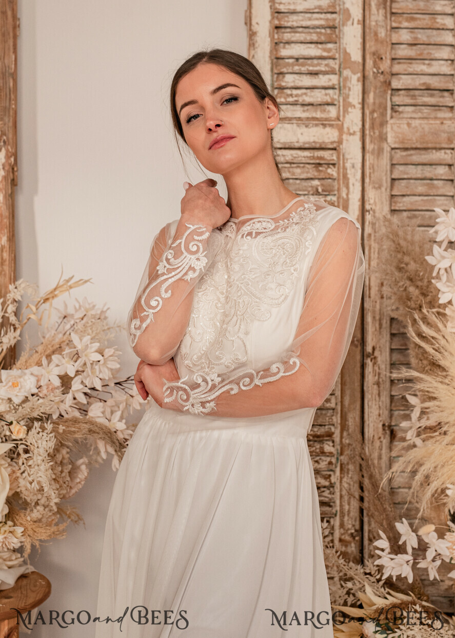 BRIDE bolero, robes, garter WEDDING BOLERO & SHRUGS Lace Wedding Bolero Long Sleeve, Wedding Puff Sleeve Mesh Shrug, Bridal Bishop sleeved wedding Lace Coverup, Lace Blouse for Bride, Bridal Capelet mesh