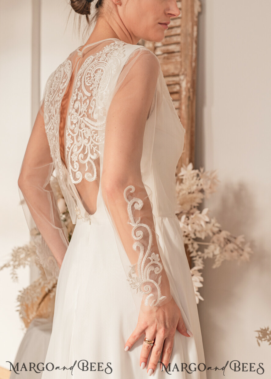 BRIDE bolero, robes, garter WEDDING BOLERO & SHRUGS Lace Wedding Bolero Long Sleeve, Wedding Puff Sleeve Mesh Shrug, Bridal Bishop sleeved wedding Lace Coverup, Lace Blouse for Bride, Bridal Capelet mesh