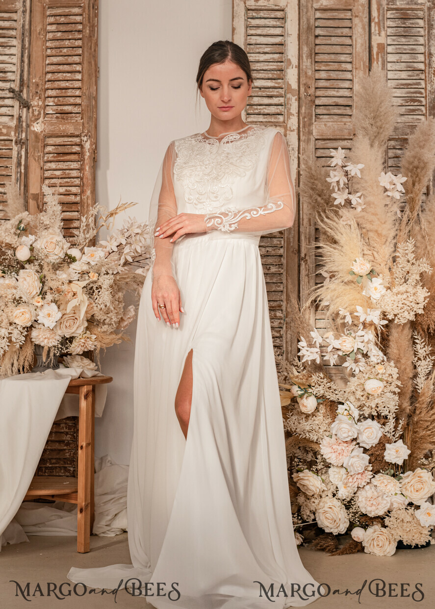 BRIDE bolero, robes, garter WEDDING BOLERO & SHRUGS Lace Wedding Bolero Long Sleeve, Wedding Puff Sleeve Mesh Shrug, Bridal Bishop sleeved wedding Lace Coverup, Lace Blouse for Bride, Bridal Capelet mesh