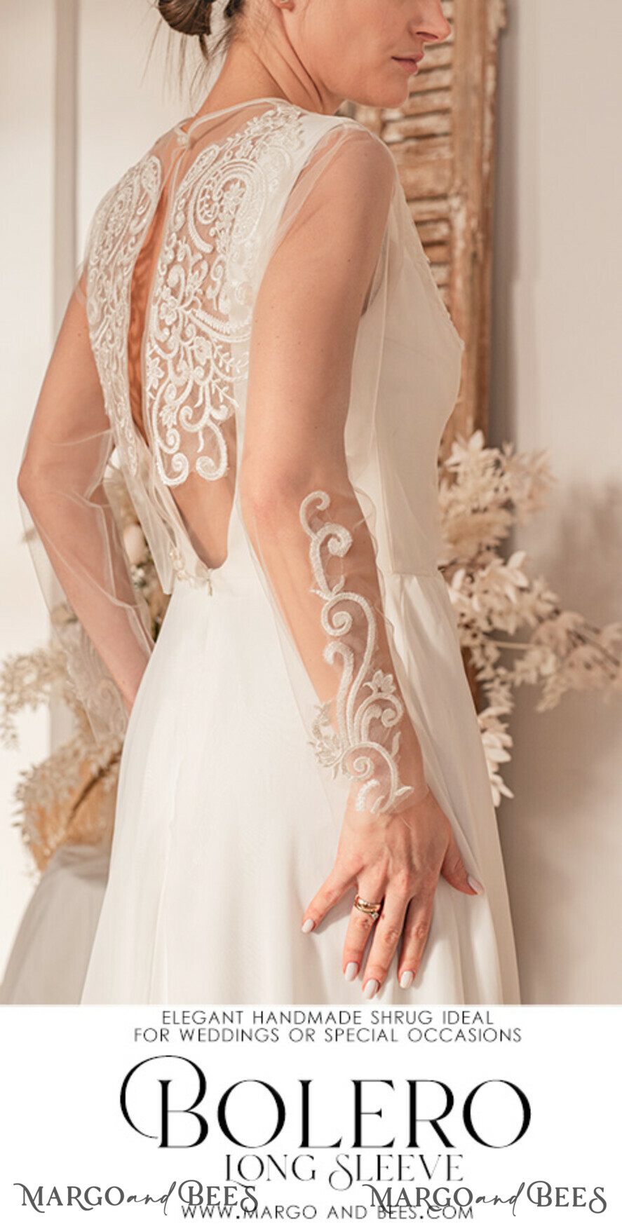 BRIDE bolero, robes, garter WEDDING BOLERO & SHRUGS Lace Wedding Bolero Long Sleeve, Wedding Puff Sleeve Mesh Shrug, Bridal Bishop sleeved wedding Lace Coverup, Lace Blouse for Bride, Bridal Capelet mesh