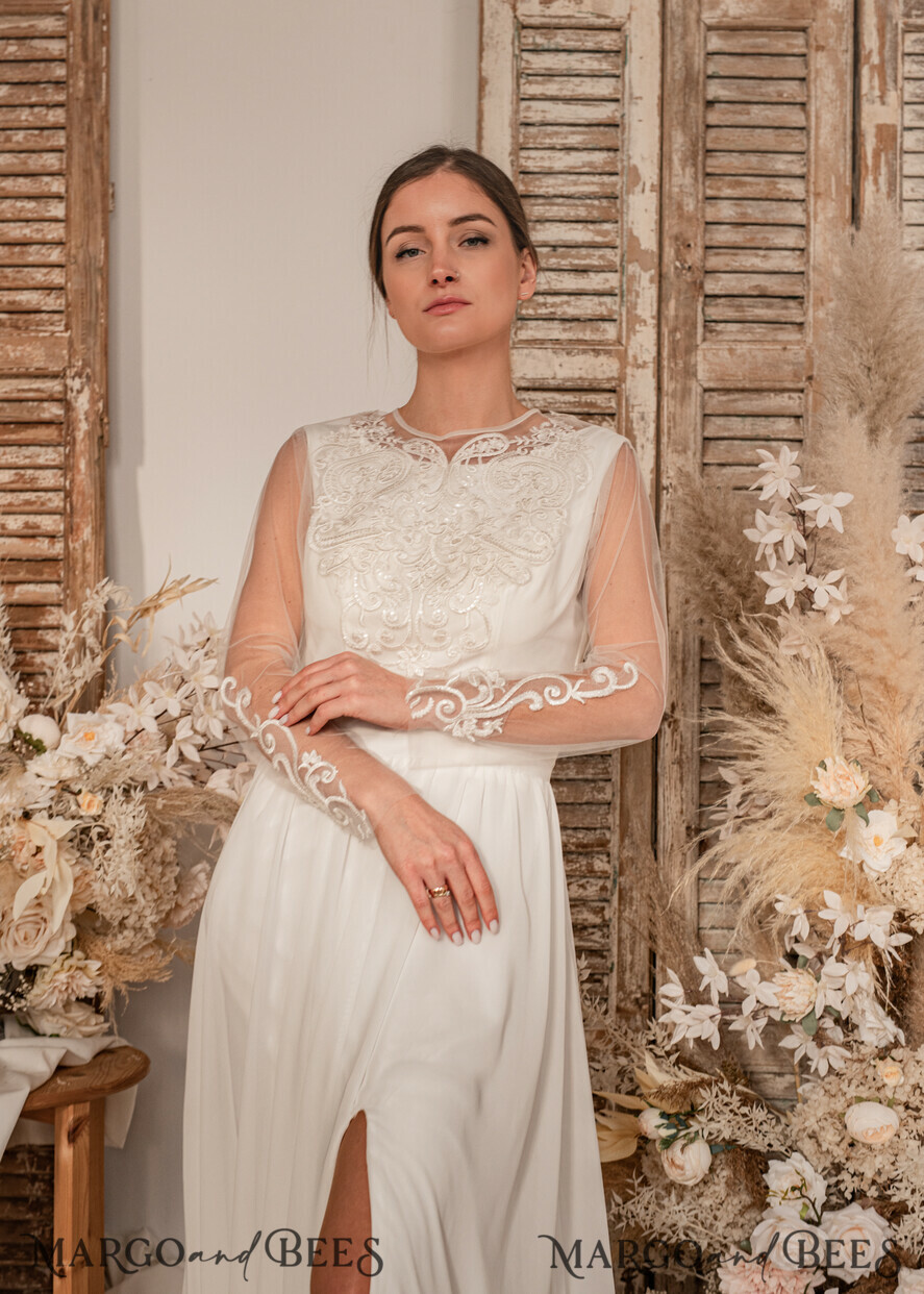 BRIDE bolero, robes, garter WEDDING BOLERO & SHRUGS Lace Wedding Bolero Long Sleeve, Wedding Puff Sleeve Mesh Shrug, Bridal Bishop sleeved wedding Lace Coverup, Lace Blouse for Bride, Bridal Capelet mesh