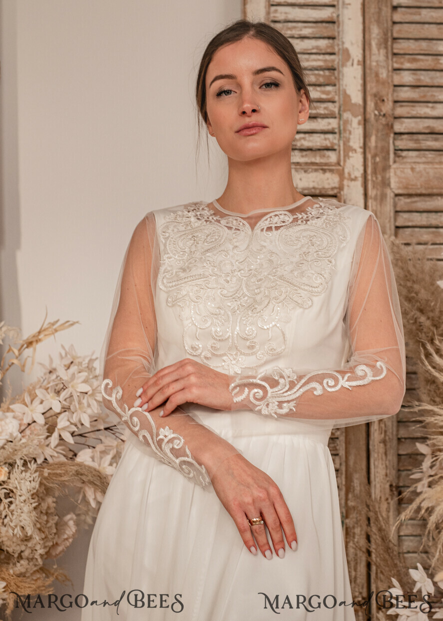 BRIDE bolero, robes, garter WEDDING BOLERO & SHRUGS Lace Wedding Bolero Long Sleeve, Wedding Puff Sleeve Mesh Shrug, Bridal Bishop sleeved wedding Lace Coverup, Lace Blouse for Bride, Bridal Capelet mesh