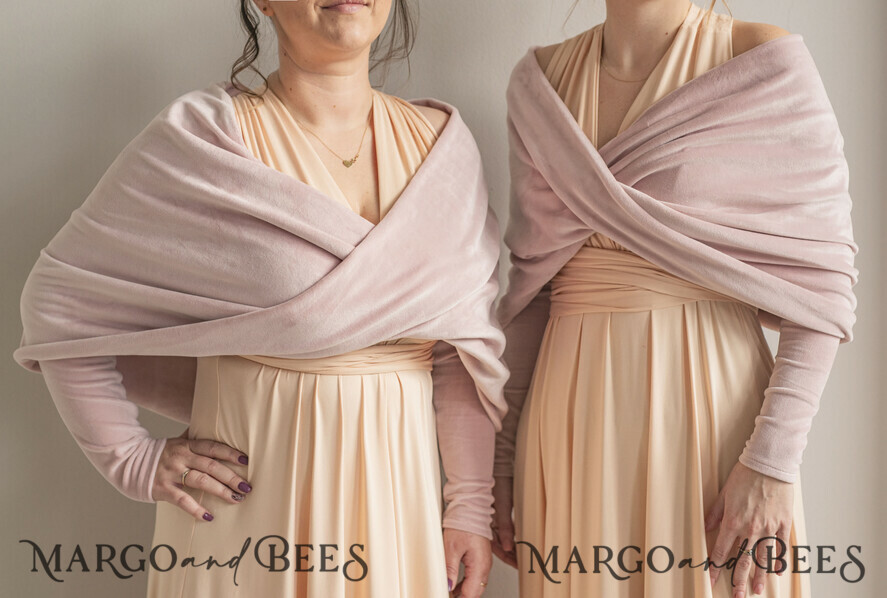 BRIDE bolero, robes, garter WEDDING BOLERO & SHRUGS blush Pink velvet bolero with sleeves for bridesmaid, Wedding dress topper for maid of honour, cover for wedding dress, perfect white wedding bolero, velvet wedding bolero