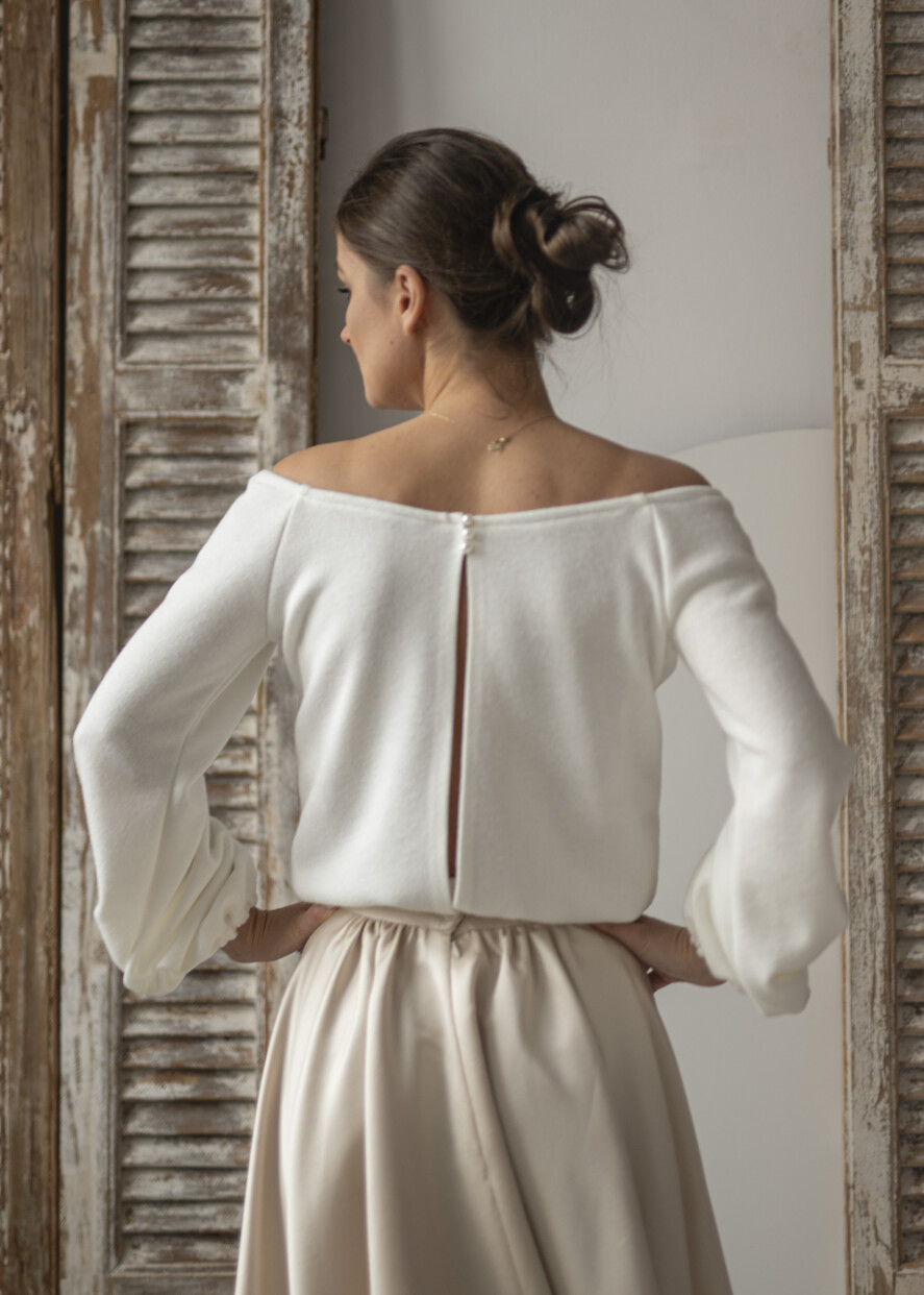 BRIDE bolero, robes, garter WEDDING BOLERO & SHRUGS Wedding Bolero Long Sleeve, Wedding Puff Sleeve Shrug, Bridal wedding Coverup, Wedding Dress Topper, Bridal Capelet