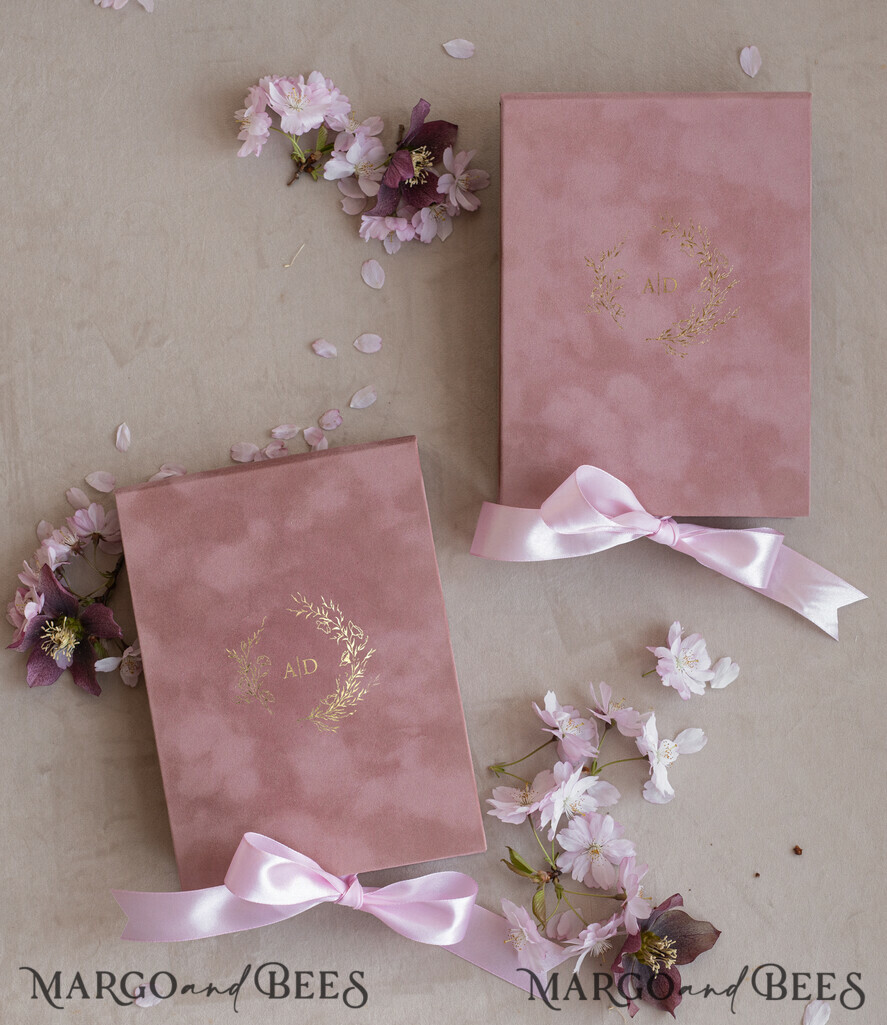 WEDDING INVITATIONS Invitations for VIP/ boxed Invites for Parents Blush Pink Boxed Wedding Invitation set ,3D Golden Plexi Wedding Invitation Suite Luxury Box, Elegant Boho Velvet Wedding Cards, Bespoke Golden Invites