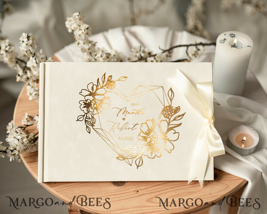 WEDDING GUEST BOOKS Velvet Instax Guestbook Elegant ivory Instax velvet Wedding GuestBook Gold, Large Instant Wedding Guest Book, Polaroid velvet Guestbook Golden wedding