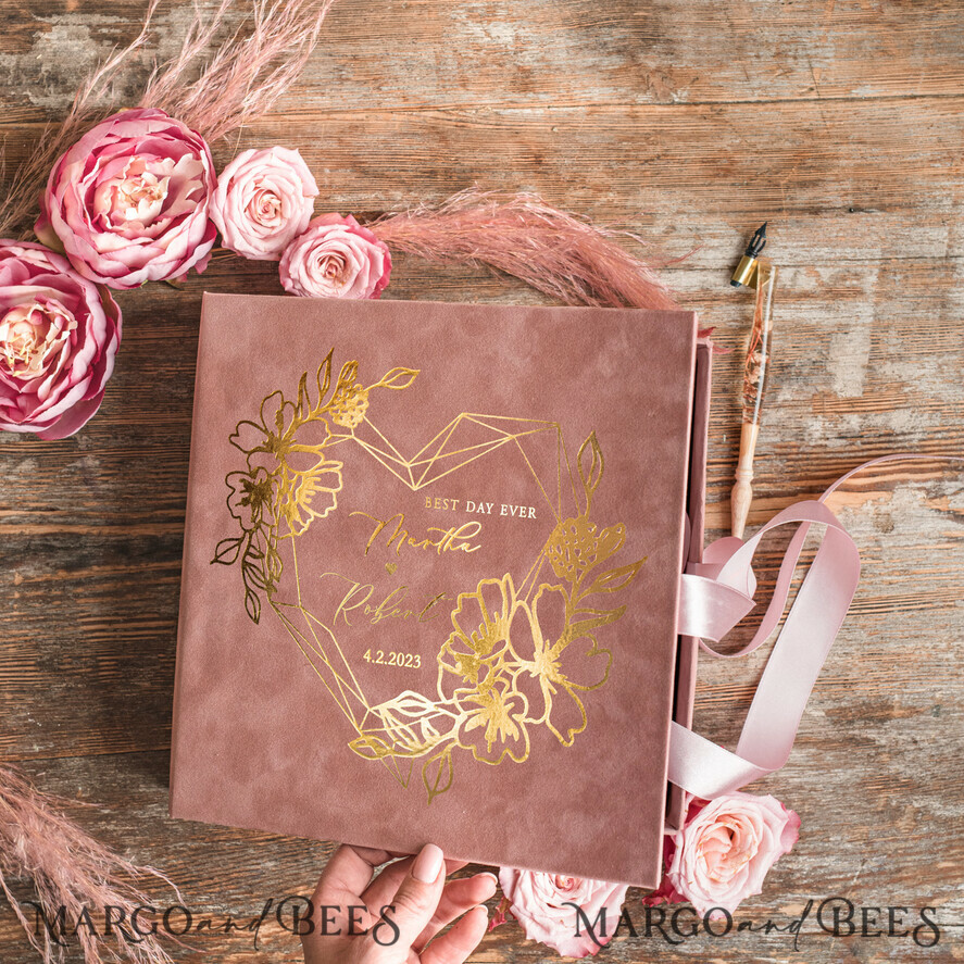 WEDDING GUEST BOOKS Velvet Instax Guestbook Velvet Instant Photo Book Boho Elegant Instax Wedding Photo Guestbook, Velvet photo box Instant Wedding Guest Book,