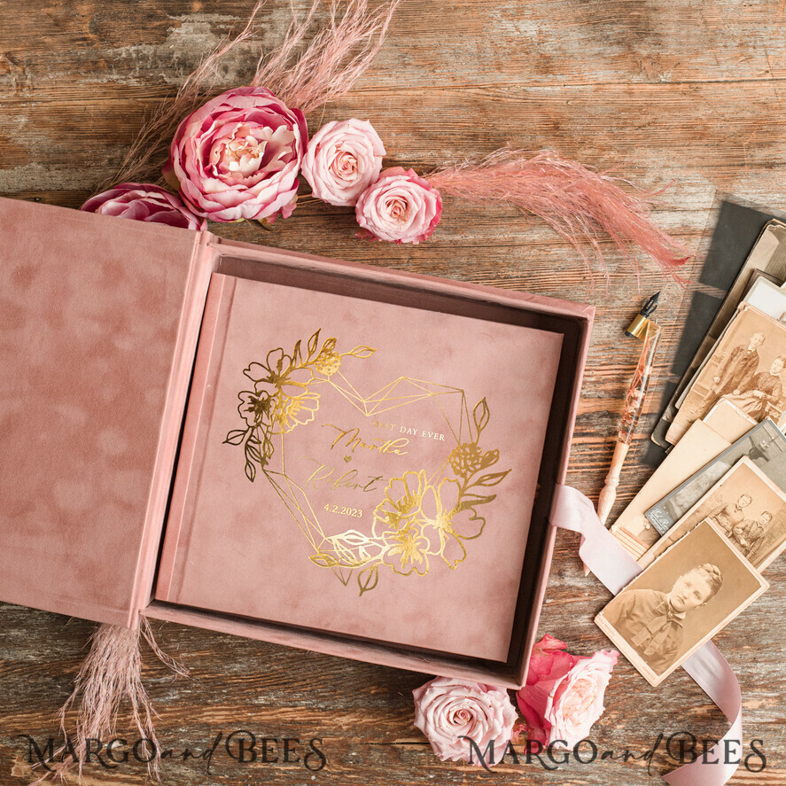 WEDDING GUEST BOOKS Velvet Instax Guestbook Velvet Instant Photo Book Boho Elegant Instax Wedding Photo Guestbook, Velvet photo box Instant Wedding Guest Book,