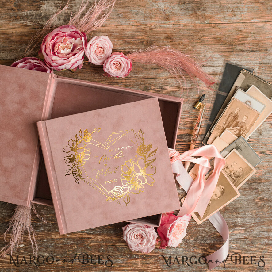 WEDDING GUEST BOOKS Velvet Instax Guestbook Velvet Instant Photo Book Boho Elegant Instax Wedding Photo Guestbook, Velvet photo box Instant Wedding Guest Book,